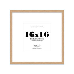 "16X16"" Oak Picture Frame - 16X16"" Square Frame With 13X13"" Mount For 16X16""/13X13"" Pictures Luxurious Style Thin Edge, 1 Pack" - thumbnail 1