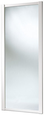 Spacepro 1 Panel Mirrored White Framed Sliding Wardrobe Door (H)2220mm (W)762mm - image 1