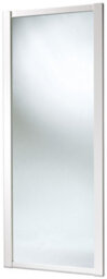 Spacepro 1 Panel Mirrored White Framed Sliding Wardrobe Door (H)2220mm (W)762mm