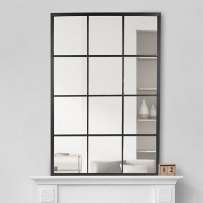 Dibor Classic Rectangular Iron Decorative Wall Mirror Indoor Framed Window Mirror H120 X W80Cm - image 1