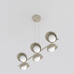 Emibig Lighting Emibig Boom Pendant Lamp 6 X G9 Mocha With White Shade - thumbnail 3