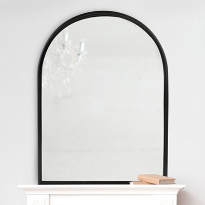 Dibor Classic Large Arched Mirror Iron Decorative Indoor Bathroom Mirror Framed Wall Mounted Mirror H80Cm X W60Cm - image 1