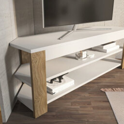Decorotika Rita Corner Furniture Tv Unit -White Oud - thumbnail 3