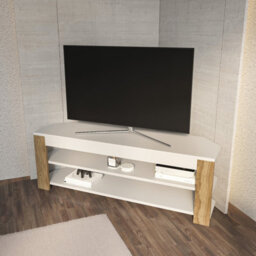 Decorotika Rita Corner Furniture Tv Unit -White Oud - thumbnail 2