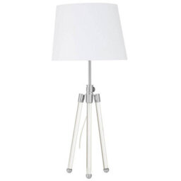 Orsina Contemporary Nickel Finish Table Lamp, Tripod Design With Crystal Wrapped Legs, Minimalist Table Lamp - thumbnail 1