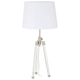 Orsina Contemporary Nickel Finish Table Lamp, Tripod Design With Crystal Wrapped Legs, Minimalist Table Lamp - thumbnail 2
