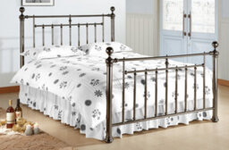 Save On Goods UK 4Ft6 Double Antique Victorian Style,polished Black Nickel Finish Traditional Metal Bed Frame Bedstead - thumbnail 1