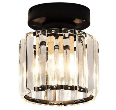 Ceiling Lights Semi Flush Pendant Light Glass Lampshade Black - image 1
