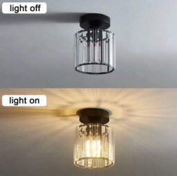 Ceiling Lights Semi Flush Pendant Light Glass Lampshade Black - thumbnail 2