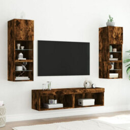 Berkfield Tv Cabinet With Led Lights Smoked Oak 60X30X30 Cm - thumbnail 4