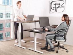 Beliani Electric Adjustable Standing Desk Destines Black/ White 180 Cm 80 Cm - thumbnail 2