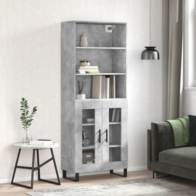 Berkfield Highboard Concrete Grey 69.5X34X180 Cm Engineered Wood - image 1