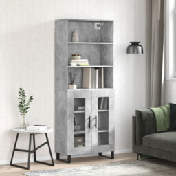 Berkfield Highboard Concrete Grey 69.5X34X180 Cm Engineered Wood - thumbnail 1