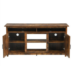 "Costway Industrial Tv Stand For Tvs Up To 65"" Fireplace Tv Stand Entertainment Center" - thumbnail 2