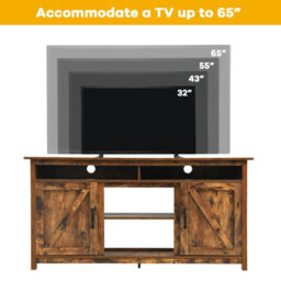 "Costway Industrial Tv Stand For Tvs Up To 65"" Fireplace Tv Stand Entertainment Center" - thumbnail 5