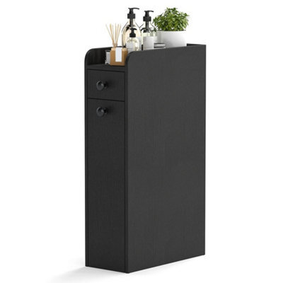 Narrow Bathroom Storage Cabinet Compact Floor Cabinet W/ Drawer - image 1
