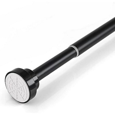 Black 55To85Cm Heavy Duty Extendable Telescopic Shower Curtain Pole Rail Rod Bath Door Window - image 1