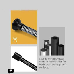Black 55To85Cm Heavy Duty Extendable Telescopic Shower Curtain Pole Rail Rod Bath Door Window - thumbnail 5