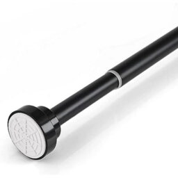 Black 55To85Cm Heavy Duty Extendable Telescopic Shower Curtain Pole Rail Rod Bath Door Window - thumbnail 1