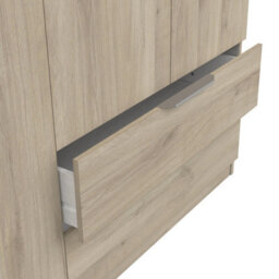 FurniComp LTD Furnicomp Chicago 4 Door 2 Drawer Space Saving 160Cm Oak Effect Wardrobe - thumbnail 4