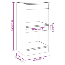 Berkfield Book Cabinet/room Divider Concrete Grey 40X30X72 Cm - thumbnail 7