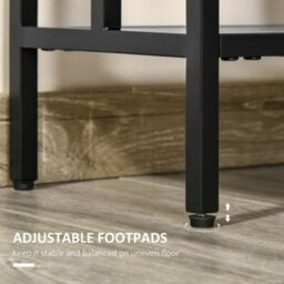 Wyld Haus Comi 106Cm Narrow Industrial Console Table Grey Shelves Black Metal Frame With Bottom Shelf - thumbnail 7