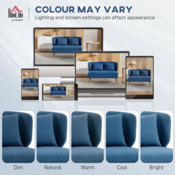 Wyld Haus Taco Linen-Look Dark Blue 2-Seater Sofa With Wingback Design And Gold-Tone Metal Legs - thumbnail 7