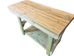 MG Timber Products Heavy Duty Bbq / Pizza Oven Garden Table. Outdoor Kitchen Table. Single Shelf, 7Ft - thumbnail 3