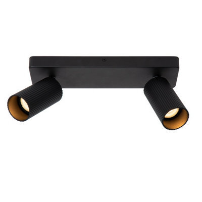 Lucide Clubs Modern Twin Ceiling Spotlight - 2Xgu10 - Black - image 1