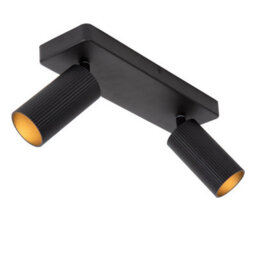 Lucide Clubs Modern Twin Ceiling Spotlight - 2Xgu10 - Black - thumbnail 7