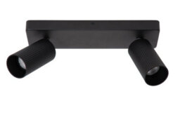Lucide Clubs Modern Twin Ceiling Spotlight - 2Xgu10 - Black - thumbnail 3