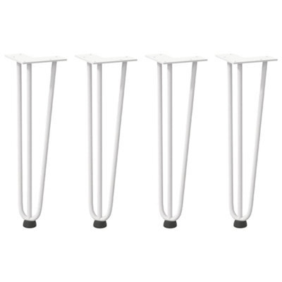 Berkfield Modern Hairpin Legs For Coffee Table 4 Pcs White 42 Cm Solid Steel
