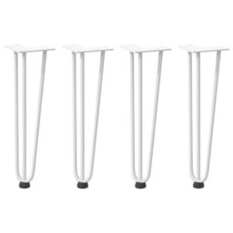 Berkfield Modern Hairpin Legs For Coffee Table 4 Pcs White 42 Cm Solid Steel