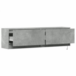 Berkfield Durable Tv Wall Cabinet With Led Lights Concrete Grey 140X31X38 Cm - thumbnail 9