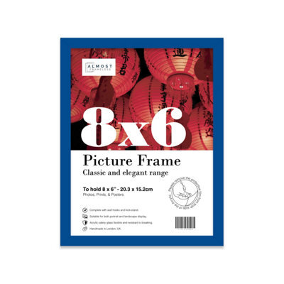 8X6 Blue Picture Frame (15.2 X 20.3Cm) Poster, Photo, Artwork, Gallery Wall Or Print - image 1