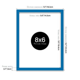8X6 Blue Picture Frame (15.2 X 20.3Cm) Poster, Photo, Artwork, Gallery Wall Or Print - thumbnail 3