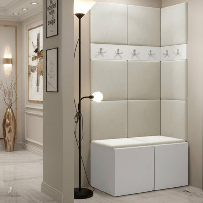 Anteroom Set Orion I White Shoe Cabinet Hangers White Panels - image 1