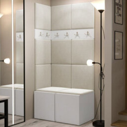 Anteroom Set Orion I White Shoe Cabinet Hangers White Panels - thumbnail 2
