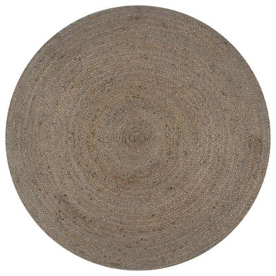 Walplus Handmade Rug Jute Round 90 Cm Grey - image 1