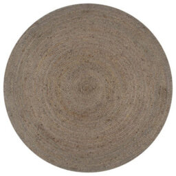 Walplus Handmade Rug Jute Round 90 Cm Grey - thumbnail 1
