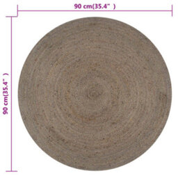 Walplus Handmade Rug Jute Round 90 Cm Grey - thumbnail 6