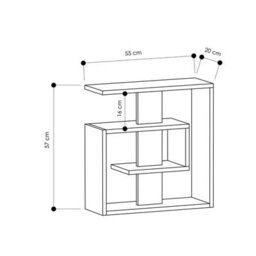 Decortie Saly Modern Side End Table 55Cm Multipurpose Open Shelf Dark Coffee Living Room H 57Cm - thumbnail 3