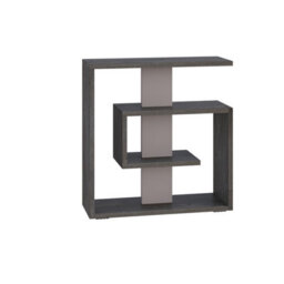 Decortie Saly Modern Side End Table 55Cm Multipurpose Open Shelf Dark Coffee Living Room H 57Cm - thumbnail 2