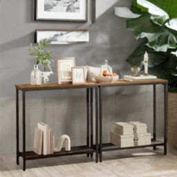 Rafaelo Mobilia Industrial Console Table With Mesh Shelf - thumbnail 3