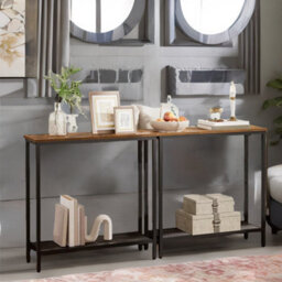 Rafaelo Mobilia Industrial Console Table With Mesh Shelf - thumbnail 4