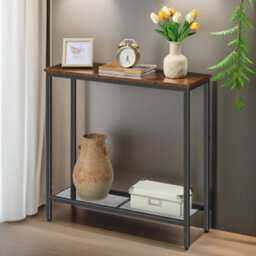 Rafaelo Mobilia Industrial Console Table With Mesh Shelf - thumbnail 6