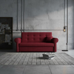 Viva Iii Sofa Bed With Sleeping Function And Storage Polyurethane Foam Wave Spring Metal Legs 168X85X98Cm Red