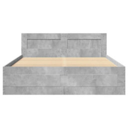 Berkfield Bed Frame With Headboard Without Mattress Concrete Grey 120X200 Cm - thumbnail 5
