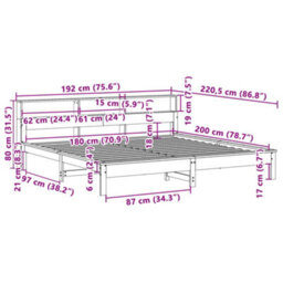 Berkfield Bed Frame Without Mattress Wax Brown 180X200 Cm Super King Solid Wood Pine - thumbnail 9