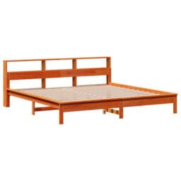 Berkfield Bed Frame Without Mattress Wax Brown 180X200 Cm Super King Solid Wood Pine - thumbnail 3